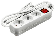 Elektrická predlžovačka do domácnosti, biela, 3 zásuvky, 1,5 m Elektrická predlžovačka do domácnosti, biela, 3 zásuvky, 1,5 m