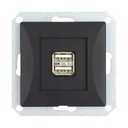 OPÁLOVÁ ZÁSUVKOVÁ NABÍJAČKA 2x USB 1A MODUL MATNE ČIERNA