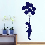 Samolepky na stenu BANKSY stenu, dievčenské balóny Samolepky na stenu BANKSY stenu, dievčenské balóny