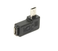 Micro USB na Micro USB M/F PRAVÝ uhlový adaptér
