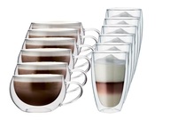 Termálne poháre na kávu Cappuccino a Latte, 12 ks