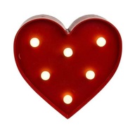 LED nočná lampa červené srdce LED napájaná batériami LEDiSON