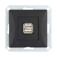 OPÁLOVÁ ZÁSUVKOVÁ NABÍJAČKA 2x USB 1A MODUL MATNE ČIERNA OPÁLOVÁ ZÁSUVKOVÁ NABÍJAČKA 2x USB 1A MODUL MATNE ČIERNA