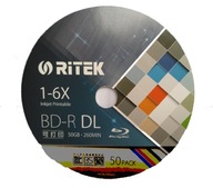 RITEK BD-R DL 50GB 1-6X pre tlač Taiwan 5ks