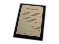 Elegantné ocenenie, ďakovný list s gravírovaním, 30x22 Elegantné ocenenie, ďakovný list s gravírovaním, 30x22