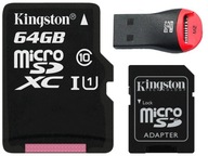 KINGSTON MICRO SD KARTA 64GB cl10 UHS + MIKRO ČÍTAČKA