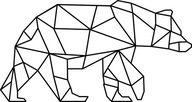 NÁLEPKA NA STENU GEOMETRICKÝ MEDVEĎ 100 cm NÁLEPKA NA STENU GEOMETRICKÝ MEDVEĎ 100 cm