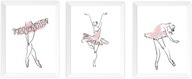 SET 3 obrazov BALLET, plagáty A4 + RÁM! SET 3 obrazov BALLET, plagáty A4 + RÁM!