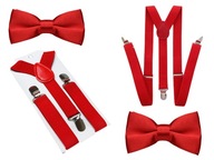 SET trakov 2,5 cm + motýlik DADDY SON, nastaviteľný široký - ČERVENÝ SET trakov 2,5 cm + motýlik DADDY SON, nastaviteľný široký - ČERVENÝ