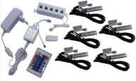 5x RGB LED klipy na sklenené police, klip SET 5x RGB LED klipy na sklenené police, klip SET