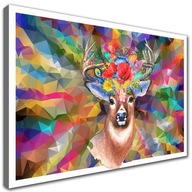 Obraz na plátne 120X80 FAREBNÝ BOHO JELEŇ Obraz na plátne 120X80 FAREBNÝ BOHO JELEŇ
