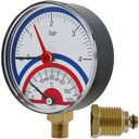 Termomanometer 120 stupňov 4 bar spodný závit 1/2 1/4