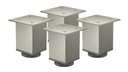4 X NASTAVITEĽNÁ NÁBYTKOVÁ NOHA V 100 MM INOX