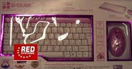 Ružová ruská cyrilická klávesnica + myš