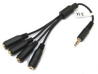 AUDIO rozbočovač Jack 3,5 zástrčka / 4x zásuvka (2511) AUDIO rozbočovač Jack 3,5 zástrčka / 4x zásuvka (2511)