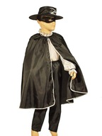ZORRO outfit prevlek kostým 134-140 klobúk ZORRO outfit prevlek kostým 134-140 klobúk