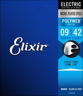 Struny pre elektrickú gitaru Elixir POLYWEB 9-42 Struny pre elektrickú gitaru Elixir POLYWEB 9-42