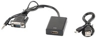 VGA + AUDIO 3,5 mm Jack - HDMI(M) Lanberg adaptér VGA + AUDIO 3,5 mm Jack - HDMI(M) Lanberg adaptér