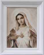 OBRAZ SRDCE MÁRIE V BIELOM RÁME 40X50 JEŽIŠA OBRAZ SRDCE MÁRIE V BIELOM RÁME 40X50 JEŽIŠA