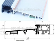 Teplý hliníkový prah, dĺžka 93 cm, dvere p100 100x21 Teplý hliníkový prah, dĺžka 93 cm, dvere p100 100x21