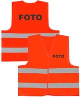 Viditeľná výstražná reflexná oranžová vesta s FOTOtlačou - 5XL