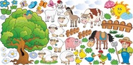 NÁLEPY NA STENU Farm Set 1 100x50 cm NÁLEPY NA STENU Farm Set 1 100x50 cm