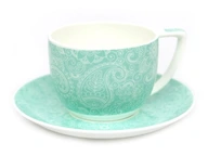 PORCELÁNOVÁ ŠÁLKA SO STOJANOM, MÄTOVÁ ZELENÁ PORCELÁNOVÁ ŠÁLKA SO STOJANOM, MÄTOVÁ ZELENÁ