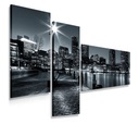 OBRAZ TRIPTIC 110x80 MESTO V NOCI MODERNÉ