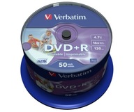 VERBATIM DVD+R 4,7GB torta 100 NA VYTLAČENIE VERBATIM DVD+R 4,7GB torta 100 NA VYTLAČENIE