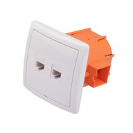 Internetová zásuvka, nástenný terminál, 2 x RJ-45 Internetová zásuvka, nástenný terminál, 2 x RJ-45