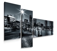 OBRAZ TRIPTIC 110x80 MESTO V NOCI MODERNÉ OBRAZ TRIPTIC 110x80 MESTO V NOCI MODERNÉ