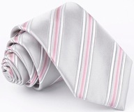 SILK 100% Pánska kravata Hodvábna SILVER kj191 SILK 100% Pánska kravata Hodvábna SILVER kj191