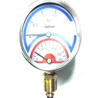 Termomanometer 2,5 b 120C 80mm 1/2