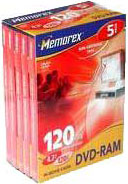DVD-RAM MEMOREX 4,7GB 5 kusov BOX RAD-WIK Wa-Wa