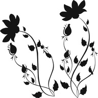 NÁLEPKA NA STENU KVETY ornament 70 cm NÁLEPKA NA STENU KVETY ornament 70 cm