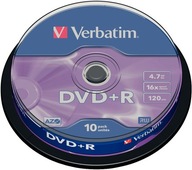 VERBATIM DVD + R 4,7 GB 16x MATT SILVER 10 CAKE