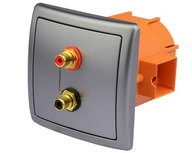 RCA zásuvka, pod omietku, 2RCA koncovka RCA zásuvka, pod omietku, 2RCA koncovka