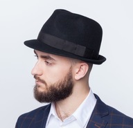 Pánska čiapka fedora TRILBY 100% vlna, veľkosť 60