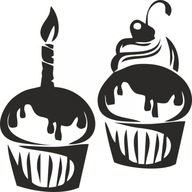 Dekorácia Samolepka na stenu Kuchyňa Cupcakes cookies 35 cm Dekorácia Samolepka na stenu Kuchyňa Cupcakes cookies 35 cm