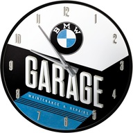 Nástenné hodiny BMW GARÁŽ darček kov + sklo