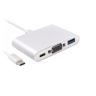 Adaptér USB-C USB 3.1 na VGA / USB 3.0 / USB-C HUB Adaptér USB-C USB 3.1 na VGA / USB 3.0 / USB-C HUB