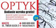 Reklamný pútač Inzercia - Očná optika 3x1m Reklamný pútač Inzercia - Očná optika 3x1m