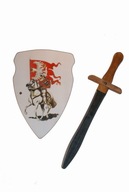 Sada mečov rytiersky štít 49 cm (jazdec s vlajkou)