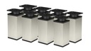 8 X ALU NOHA NASTAVITEĽNÁ NÁBYTKOVÁ NOHA 60 MM INOX
