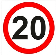 Rýchlostný limit dopravnej značky 20 km/h 40 cm