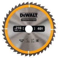 DeWALT pílový kotúč na drevo 216mm 30mm 40z DT1953 DeWALT pílový kotúč na drevo 216mm 30mm 40z DT1953