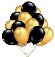 Čierne a zlaté balóny Veľký profesionálny mix 50 ks