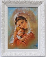 OBRAZ V BIELOM RÁME 60x80 DOJÚCA MATKA BOŽIA OBRAZ V BIELOM RÁME 60x80 DOJÚCA MATKA BOŽIA