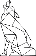 Samolepka na stenu Geometrický vlk 100x64 cm Samolepka na stenu Geometrický vlk 100x64 cm