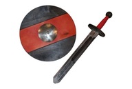 Súprava vikingského rytiera, okrúhly štít, meč, 57 cm